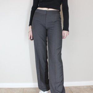 Nine West VTG Y2K Grey Pinstripe Mid Rise Trousers